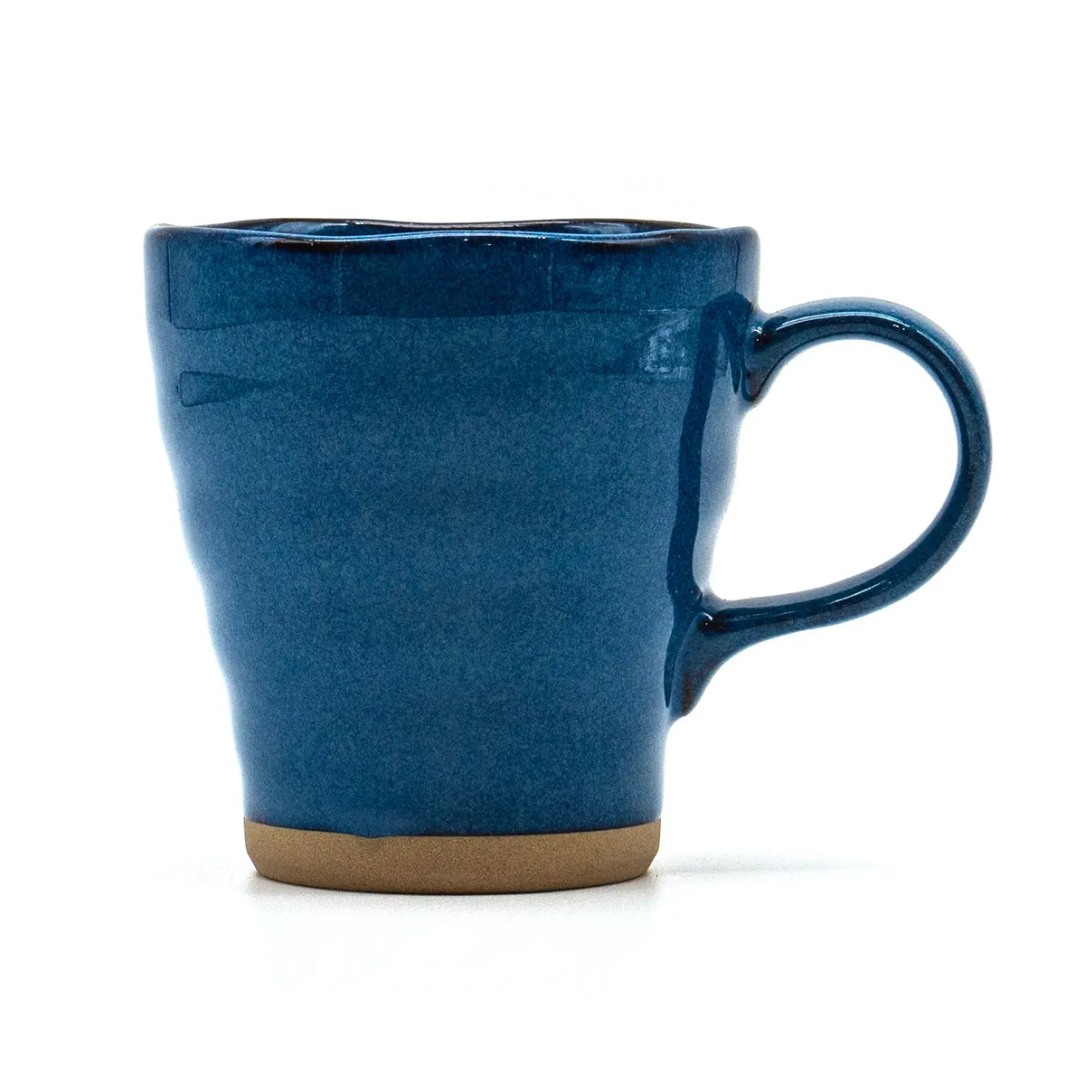 Tasse céramique bleue avec cuillère intégrée